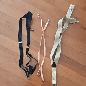 Adjustable Suspenders Set - Black, Beige, Tan